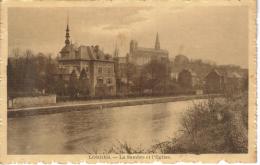 CPSM LOBBES (Belgique-Hainaut) - La Sambre Et L'église - Lobbes