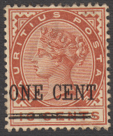 Mauritius 1893  1c On 16c  SG124  MH - Mauritius (...-1967)