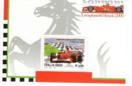 ITALIA Foglietto  Ferrari Campione Del Mondo 2000 Anno 2001 NUOVO MNH** - Blocks & Kleinbögen