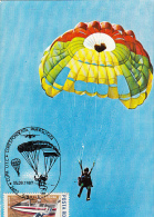 PARACHUTTING, CM, MAXICARD, CARTES MAXIMUM, 1987, ROMANIA - Parachutespringen