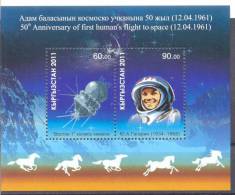 2011. Kyrgyzstan, 50y Of First Flight In Space Of Y. Gagarin, S/s Perforated, Mint/** - Kirghizistan