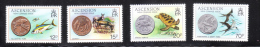 Ascension 1984 Coins & Wildlife MNH - Ascensión