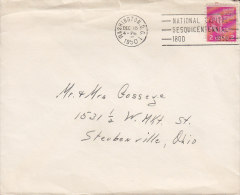 United States WASHINGTON D.C. Slogan 1950 Cover To STEUBENVILLE Ohio John Adams Single Stamp - Covers & Documents