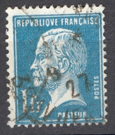 VARIÉTÉS FRANCE 1923 / 26  N° 179 PASTEUR  DOS CHARNIÈRES   OBLITÉRÉ - Used Stamps