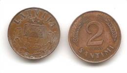 LATVIA 2 SANTIMI  COIN  1939 Y - Latvia