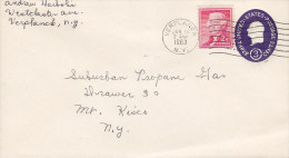 United States Uprated Postal Stationery Ganzsache Entier VERPLANCK New York 1963 Cover Washington & Monroe - 1961-80