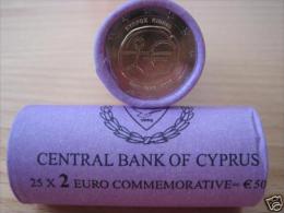 CYPRUS, CHYPRE, ZYPERN 2 € Common Commemorative Euro Coin 2009 UNC EMU ROLLE (25 PIECES) - Zypern