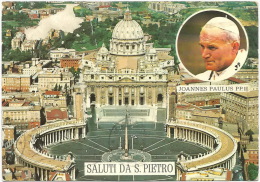 ITALY ROME - ROMA AIR MAIL TO EGYPT PIAZZA SAN PIETRO VATICANE- ST PETER SQUARE VATICAN & POPE JOANNES PAULUS PP.II - San Pietro