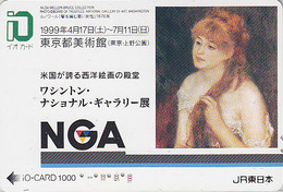 Carte Prépayée Japon - PEINTURE FRANCE - RENOIR - Japan Painting JR IO Card NGA - Kunst Karte - 54 - Peinture