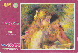 Carte Prépayée Japon - PEINTURE FRANCE - RENOIR -  LA LECTURE - Japan Painting LAGARE Card - Kunst - 57 - Peinture