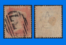 GB 1857-0002, SG33 1d Orange-Brown Perf Star Lettered B-F, Good Used - Gebraucht