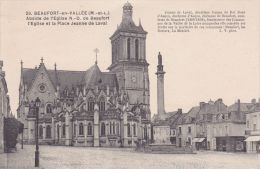Cp , 49 , BEAUFORT-en-VALLÉE , Abside De L'Église N.-D. De Beaufort , L'Église Et La Place Jeanne De Laval - Other & Unclassified