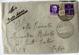 LETTERA IN POSTA AEREA ETIOPIA ERITREA STUPENA E RARA TIMBRO HAUSIEN 1937 - Other & Unclassified