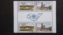 Slowakei 391/2 Gutter Pair/Z-Steg Oo/used, Schönheiten Der Heimat (VII): Archäologische Fundstätten - Used Stamps