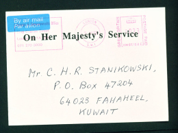 GREAT BRITAIN - 1992 Official Postcard (OHMS) From Foreign And Commonwealth Office To Kuwait As Scan - Stamped Stationery, Airletters & Aerogrammes