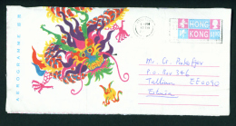 HONG KONG - 1994 Aerogramme Mailed To Estonia As Scan - Enteros Postales