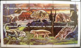 TCHAD Animaux Prehistoriques, Prehistoire. Feuillet 2 (6 Valeurs Emises En 1998) **  MNH - Prehistorisch