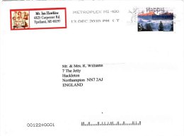 USA Cover From Ypsilanti MI To UK 98c Grand Teton National Park Stamp Postmarked Metroplex MI 480 13 Dec 2010 - Marcophilie