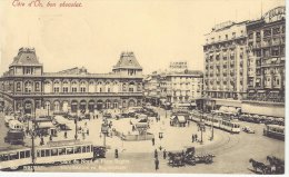 BRUXELLES - BRUSSEL : Gare Du Nord Et Place Rogier / Noordstation En Rogierplaats - Côte D'Or, 1938 - Chemins De Fer, Gares