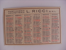 Calendarietto/calendario "Pasticceria Confetteria L.RICCI - MILANO" 1953 - Grand Format : 1941-60