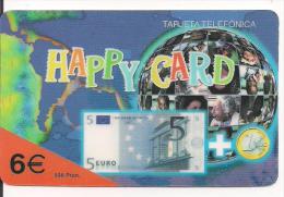 TARJETA PREPAGO HAPPY CARD EURO BILLETE - Timbres & Monnaies