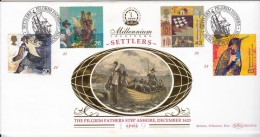 Benham FDC 1999, Millennium, Settlers, Ship, Fruit, Vegetable, Kangaroo, Bird,  Great Britain - 1991-00 Ediciones Decimales