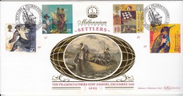 Benham FDC 1999, Millennium, Settlers, Ship, Fruit, Vegetable, Kangaroo, Bird,  Great Britain - 1991-2000 Dezimalausgaben