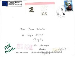 USA Cover With 60c Richenbacher Stamp + 40c Meter Mark From Plymouth MI To UK 4 Dec 1999 - Postal History