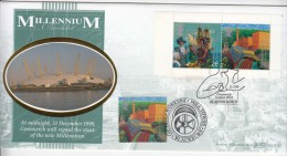 Benham FDC 1999 Millennium Booklet, Greenwich, Ship, Textile Roll, Fruit, Vegetable,  Great Britain - 1991-2000 Dezimalausgaben