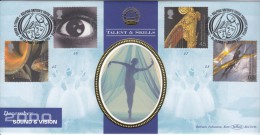 Benham FDC 2000 Millennium, Sound & Vision, Music, Dance. Art, Eye Organ,  Painting Brush, Mask, Computer Mouse, - 1991-00 Ediciones Decimales