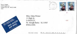 USA Cover From Michigan To UK 2 60c Richenbacher Stamps Postmark USPS 481 23 Feb 1998 - Postal History