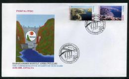 TURKEY 1999 FDC - Dams, Michel #3195-96; ISFILA #3592-93, Scott #2740-41. - FDC