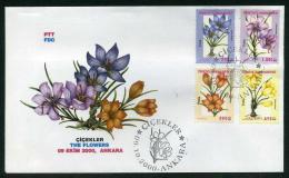 TURKEY 2000 FDC - The Flowers (Crocus), Michel #3244-47; ISFILA #3641-44, Scott #2778-81. - FDC