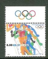 Estonia 2006 MNH Stamp Olympic Winter Games Torino-2006 + Label Olympic Rings - Winter 2006: Torino
