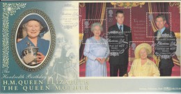 Benham FDC 2000, Great Britain, The Queen Mother Elizabeth, Miniature Sheet, - 1991-00 Ediciones Decimales