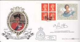 Benham  Signed By Wing Commander Flown RAF 1996, Queen Elizabeth II, 70th Birthday Celebration - 1991-00 Ediciones Decimales