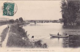 Cp , 60 , COMPIÈGNE ,  L'Oise Et Le Pont De La Ligne De Soissons - Compiegne
