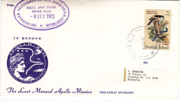 APOLLO 17 To Honour Coastal Radio Station Norfolk Island  AUSTRALIE 8 Decembre 1972 - Oceanía