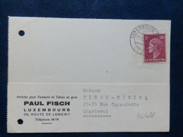 36/028  CP  LUX  1952 - Lettres & Documents