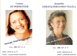 FOREST- POLITIQUE-CORINNE DE PERMENTIER-JACQUELINE LEBLICQ-FERNANDES VILLELA - Forest - Vorst