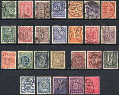 DEUTSCHES REICH 1920-23 Official Issues Complete Except 1921 10 Pfg. And 1923 10 Mk. Used.  Michel 16-33, 66-74 Exc. 71 - Dienstzegels