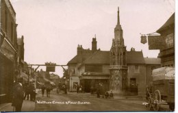 HERTS - WALTHAM CROSS AND FOUR SWANS - ANIMATED RP 1917  Ht23 - Hertfordshire