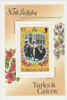 Turks And Caicos-1985 Queen Mother 85th Birthday Souvenir Sheet MNH - Turcas Y Caicos
