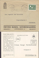 Sweden FRITZES KUNGL. HOVBOKHANDEL, STOCKHOLM 1949 Cover Brief U.P.U. Franking Incl. Original Letter & Card !! (3 Scans) - Covers & Documents