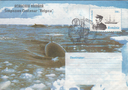 EXPLORERS, BELGICA MISSION, SHIP, WHALES, COVER STATIONERY, ENTIER POSTAL, 2X, 1997, ROMANIA - Esploratori