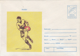 RUGBY, COVER STATIONERY, ENTIERE POSTAL, 2X, 1996, ROMANIA - Rugby