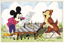 CPA CHESS, ECHECS,  DISNEY CHARACTERS PLAYING CHESS, MICKEY MOUSE, CHIPMUNKS - Chess