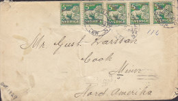 Sweden MARIEHAMN 1929 Cover Brief To MAINE? United States 5 X Lion Löwe Stamps (2 Scans) - Storia Postale