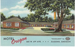 Eugene OR Oregon, Motel Oregon, Lodging, C1950s Vintage Linen Postcard - Eugene