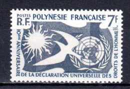 (SA0313) FRENCH POLYNESIA, 1958 (Human Rights Issue). Mi # 14. MNH** Stamp - Unused Stamps